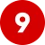 آیکون عدد 9 قرمز رنگ